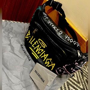 Balenciaga Graffiti Explorer Belt Bag Leather Medium